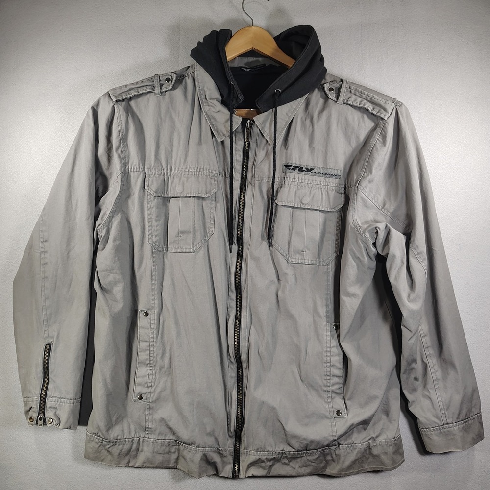 Fly Racing Carbyne Motorcycle Jacket with Hood Men's Size 2XL